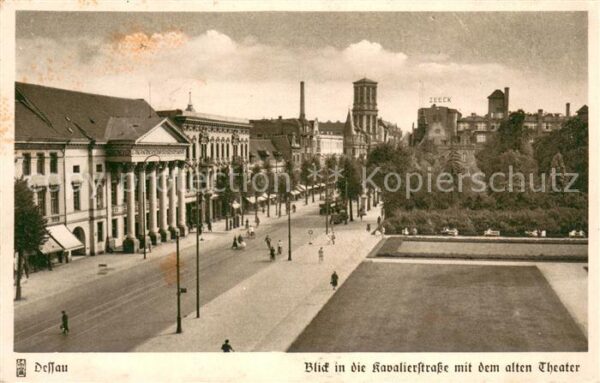 Dessau-Rosslau Blick in die Kavalierstrasse mit dem alten Theater