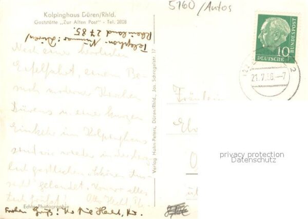 Dueren Rheinland Kolpinghaus Gaststaette Zur Alten Post – Bild 2