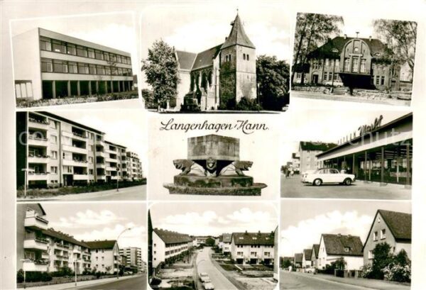 Langenhagen Hannover Orts und Teilansichten Kirche Brunnen