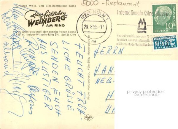 Koeln Rhein Gasthaus Zum froehlichen Weinberg – Bild 2