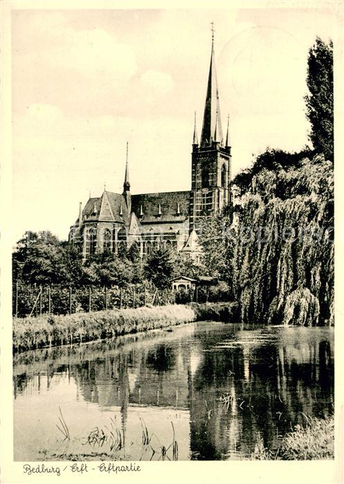 Bedburg Erft Partie an der Erft Kirche
