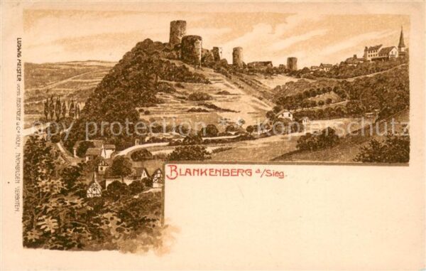 Blankenberg Sieg Panorama mit Burg