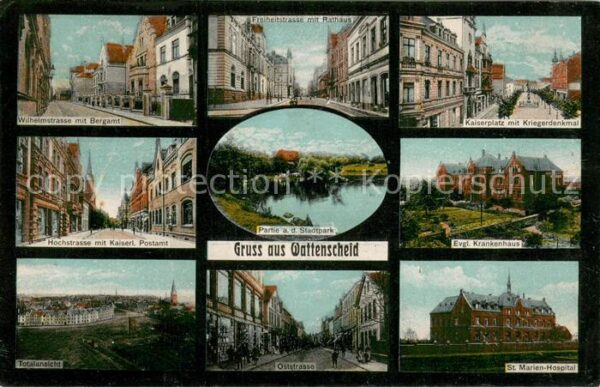 Wattenscheid Wilhelmstr mit Bergamt Freiheitsstr Rathaus Kaiserplatz Hochstrasse