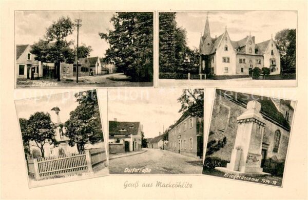 Markroehlitz Goseck Dorfpartie Kirche Dorfstrasse Kriegerdenkmal