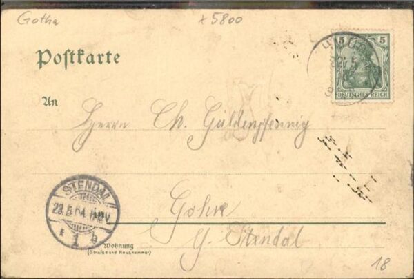 Gotha Thueringen Schmuecke Schneekopfthurm [Handschriftlich] – Bild 2