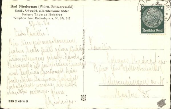 Bad Niedernau Stahl- Schwefel- u. Kohlensaeure Baeder – Bild 2