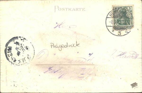 Heidelberg Neckar Schloss Praegedruck – Bild 2