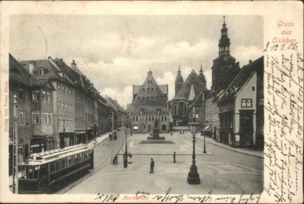Eisleben Marktplatz Strassenbahn