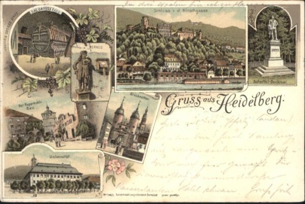 Heidelberg Neckar Heidelberg Schloss Scheffel Denkmal Rupprechtbau Universitaet