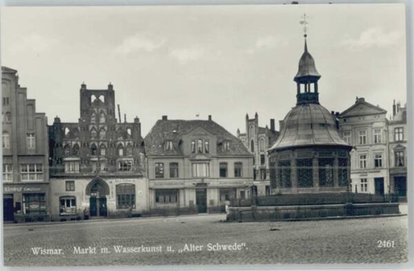 Wismar Mecklenburg Markt Wasserkunst Alter Schwede