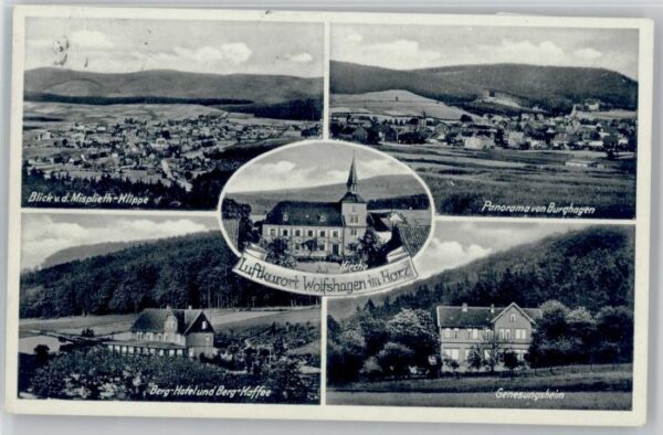 Wolfshagen Harz Kirche Berg Hotel Berg Cafe Genesungsheim