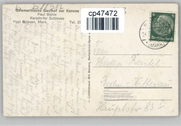 Briesen Mark Briesen Gasthof zur Kanone Kersdorfer See – Bild 2