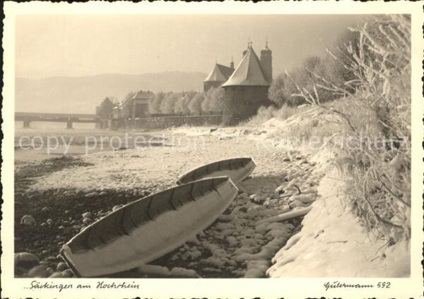Foto Gutermann Nr. 592 Bad Saeckingen Rhein Boote