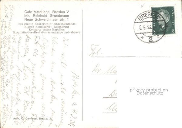 Breslau Niederschlesien Cafe Vaterland – Bild 2