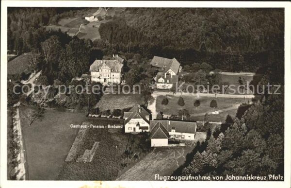 Johanniskreuz Fliegeraufnahme Gasthaus-Pension Braband