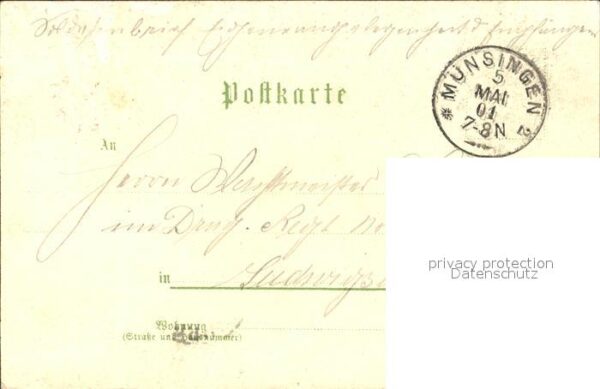 Muensingen Truppenuebungsplatz Casino Hotel Fezer Ludwigshoehe Litho – Bild 2