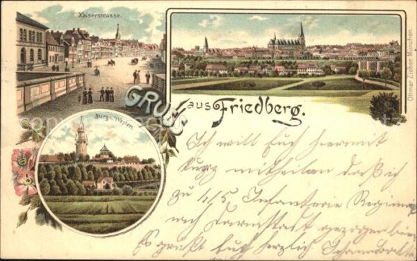 Friedberg Hessen Kaiserstrasse Burg Litho