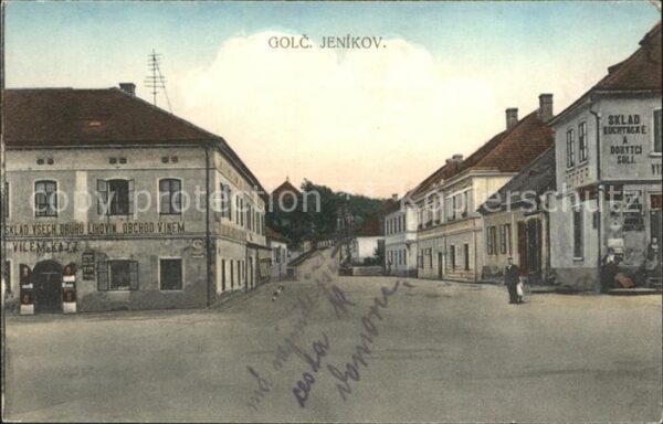 Golcuv Jenikov Goltsch-Jenikau Ortsansicht Obchod Vinem Vilem-Katz