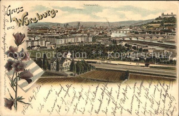Wuerzburg Totalansicht Litho