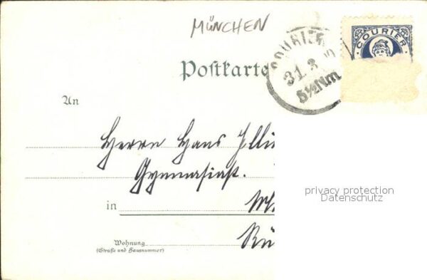 Muenchen Staatspost Courier Gedicht Litho – Bild 2