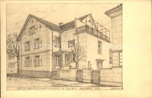 Graben-Neudorf Kreislandwirtschaftsschule Zeichnung
