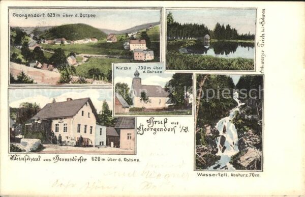 Georgendorf Kirche Wasserfall Weinschank Schwarzer Teich