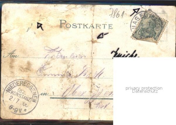 Hasel Baden Hasler Hoehle BW Gasthaus zum Maien Kriegerdenkmal Litho – Bild 2