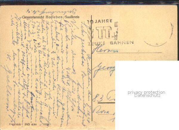 Holleben Gesamtansicht II. Briefmarkenwerbeschau Kuenstlerkarte – Bild 2