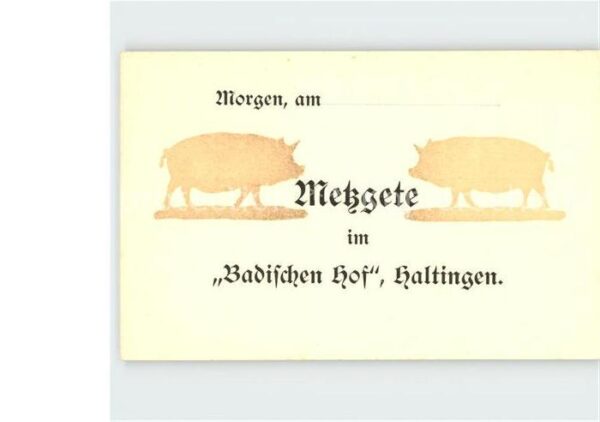 Haltingen Vorankuendigung Metzgete im Badischen Hof