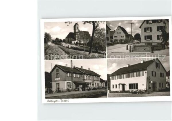 Haltingen Kirche Brunnen Bahnhof Gasthaus