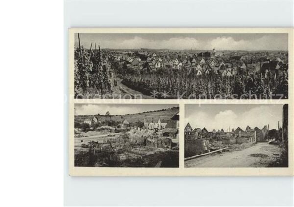 Haltingen Panorama Stadt in Truemmern WK2