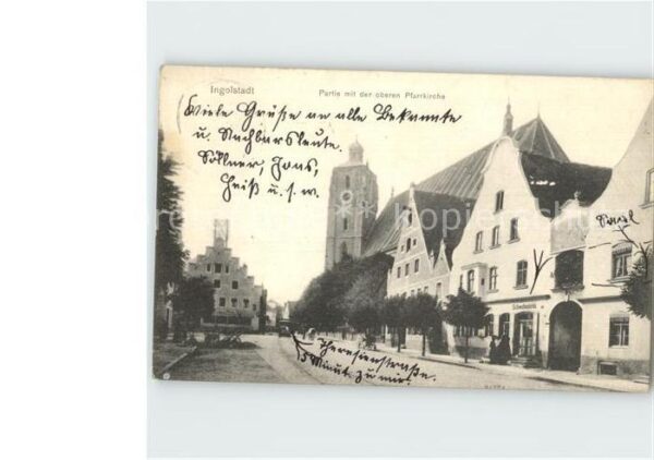 Ingolstadt Donau Partie an der oberen Pfarrkirche