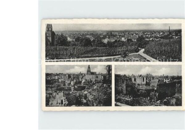 Haltingen WK2 Zerstoerte Stadt Teilansichten