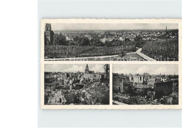 Haltingen WK2 Zerstoerte Stadt Teilansichten