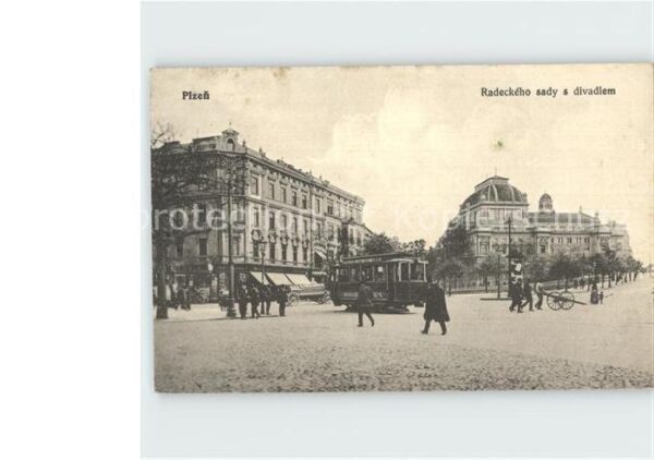 Plzen Pilsen Radeckeho sady s divadlem