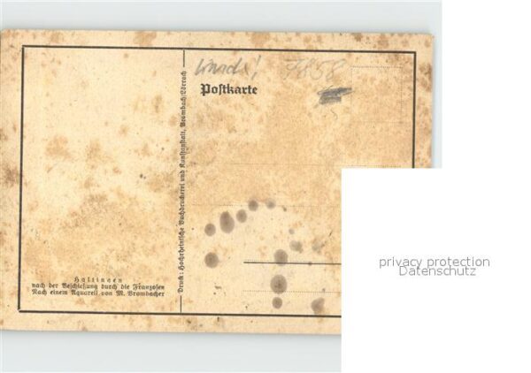 Haltingen nach franzoesischer Beschiessung Aquarell – Bild 2