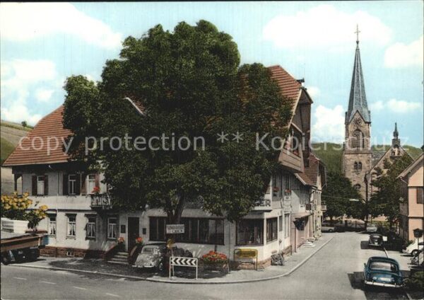 Tennenbronn Gasthof Adler und Kirche