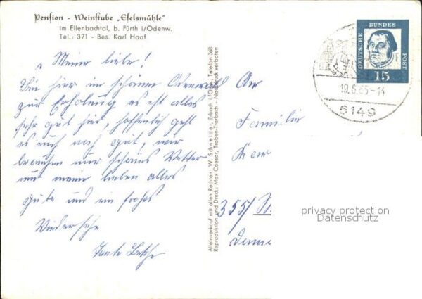 Fuerth Odenwald Pension Weinstube Esels Muehle – Bild 2