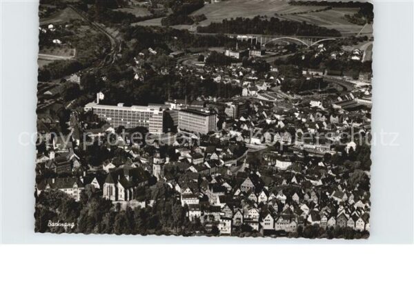 Backnang Stiftskirche Stadt Turm Telefunkenwerke Viadukt Fliegeraufnahme
