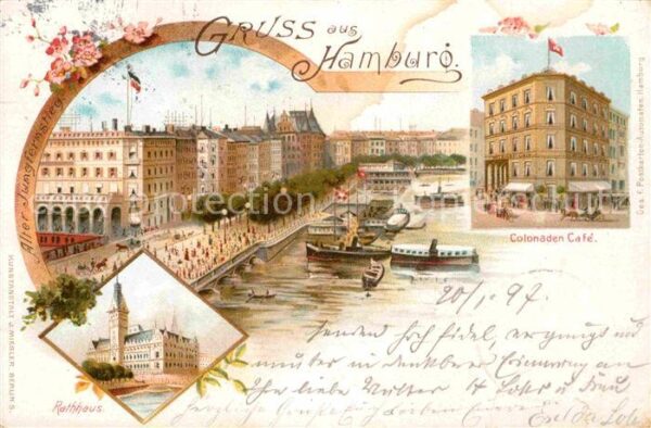Hamburg Rathaus Colonaden Cafe
