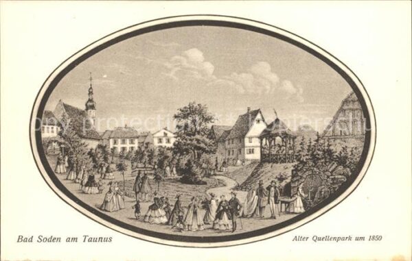 Bad Soden Taunus alter Quellenpark um 1850