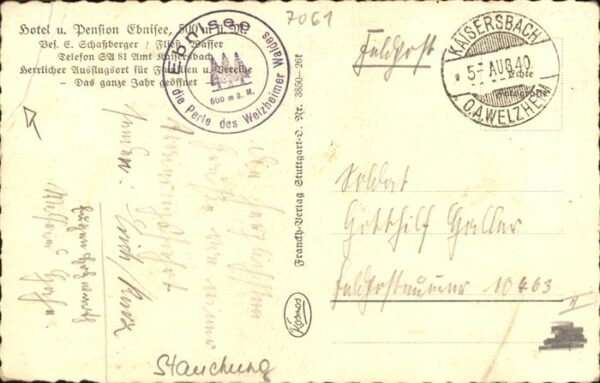 Kaisersbach Welzheim Partie am Ebnisee Welzheimer Wald Feldpost – Bild 2