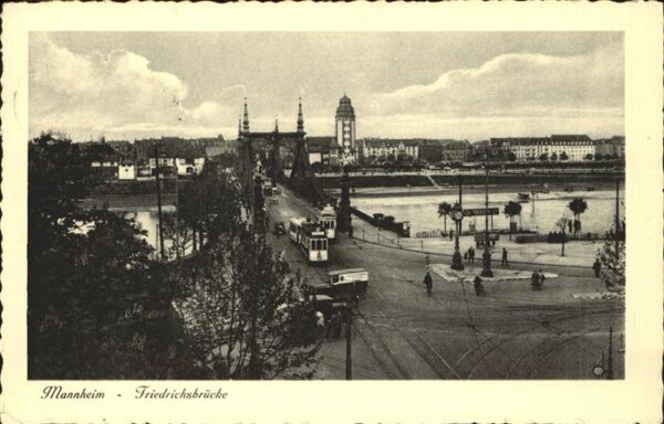 Mannheim Friedrichsbruecke Rhein Strassenbahn