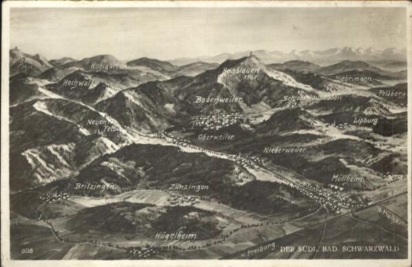 Muellheim Baden uebersichtskarte Suedliche Schwarzwald