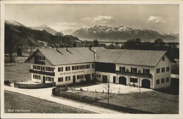 Bad Heilbrunn Kurpension Kaffee Restaurant Kronschnabl Panorama mit Alpenblick