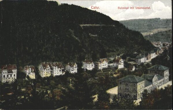 Calw Bahnhof mit Villenviertel