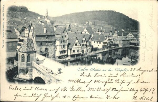 Calw Ortsansicht mit Nikolauskapelle
