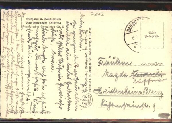 Bad Ditzenbach Kurhaus und Sanatorium Fliegeraufnahme – Bild 2