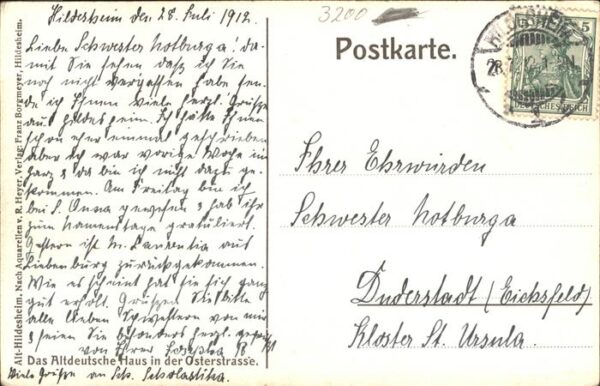 Hildesheim Das Altdeutsche Haus in der Osterstrasse Pferdefuhrwerk – Bild 2