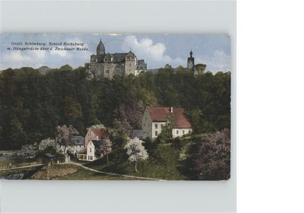 Lunzenau Graefliche Schoenburg Schloss Rochsburg Haengebruecke Zwickauer Mulde